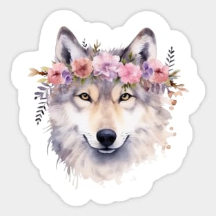 Husky dog flower Sticker